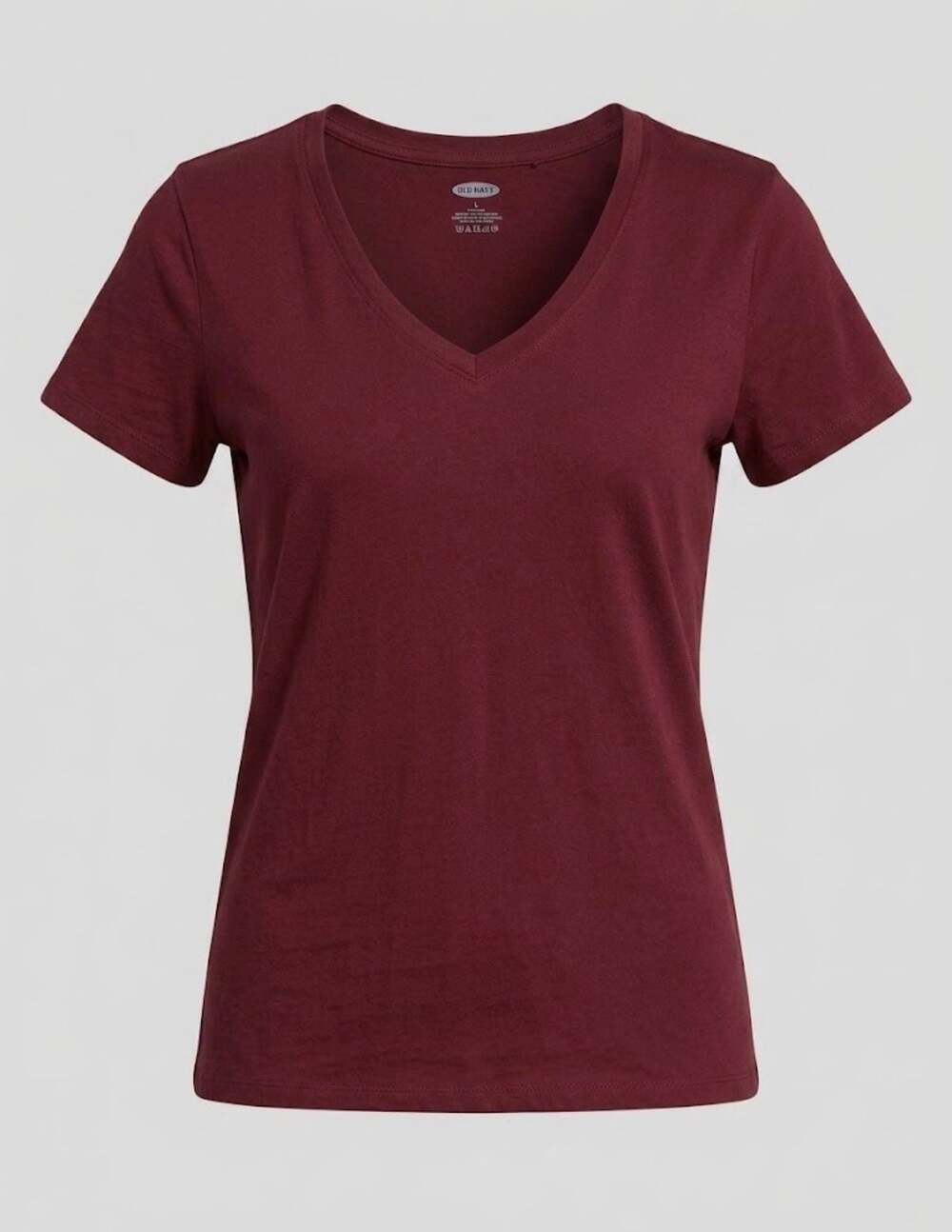 Emerson Women's V-Neck burgundy red Short Sleeve T-Shirt Small